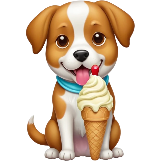 Dog with ice cream  emoji