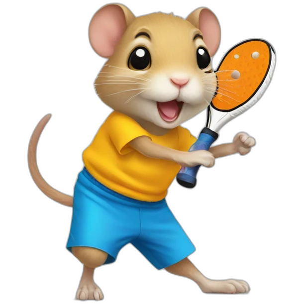 Gerbil playing pickleball emoji