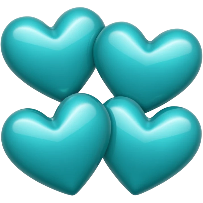 3 teal lined hearts emoji