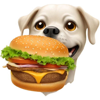 heart with dog in it holding burger emoji