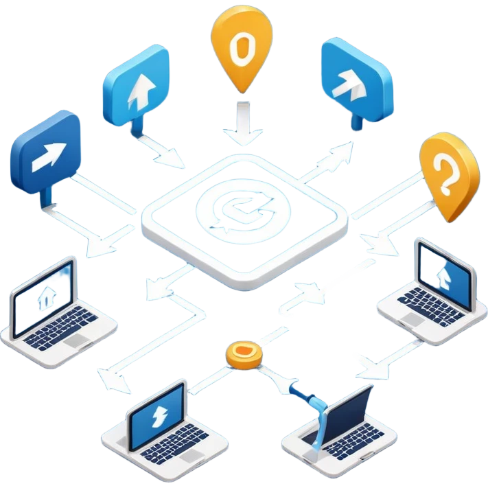 supply chain with connected points and arrows symbolizing logistics supply chain emoji