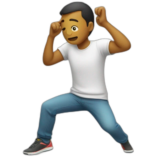 Personne qui fait un dab emoji