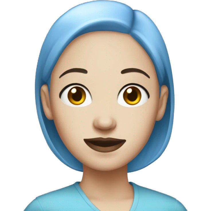 bald woman with  blue skin emoji