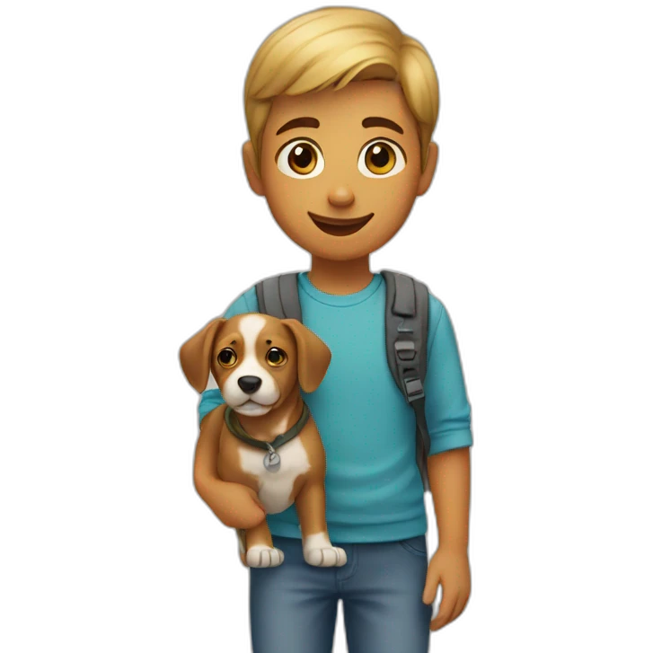 kid with dog emoji