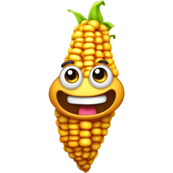 Smiley poo with corn chunks emoji