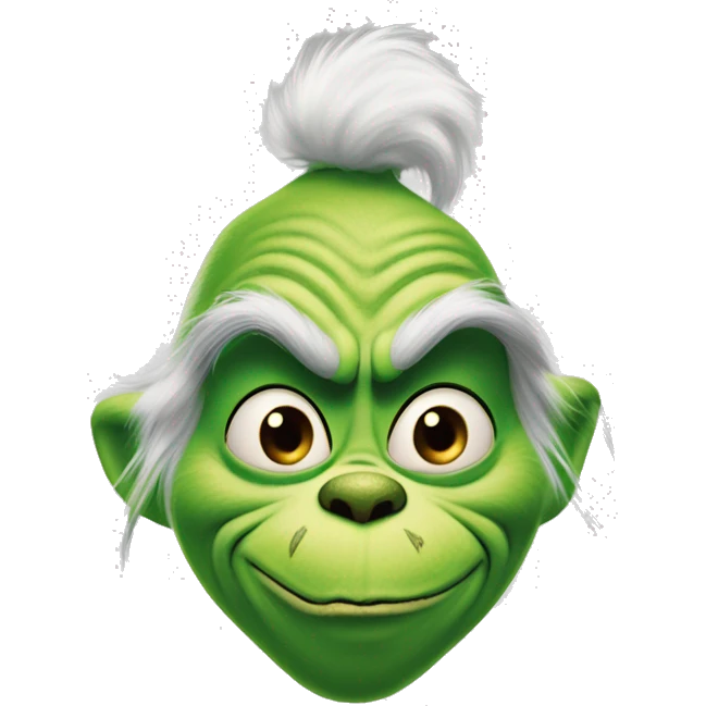 The grinch with a stretched out face ￼ emoji