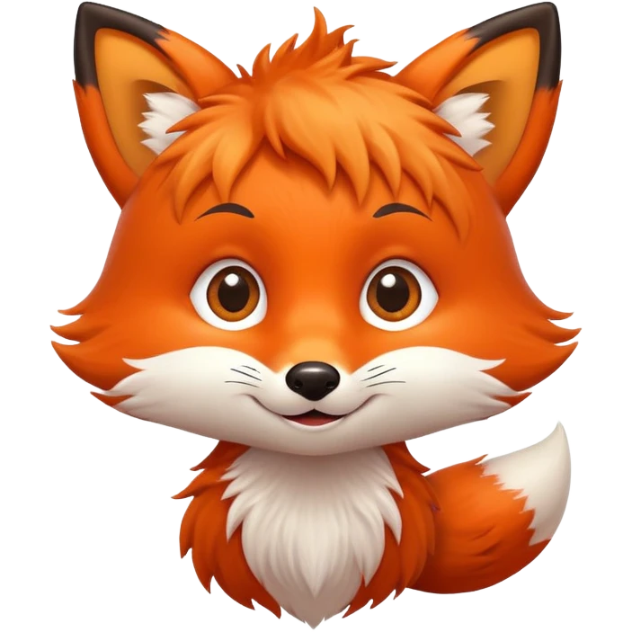 happy fox kid avatar with big eyes emoji