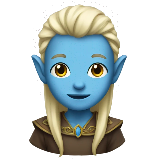 elve with blue skin and long blond hai emoji