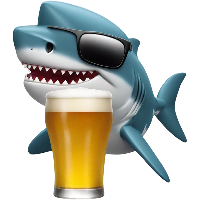 shark with a beer and sunglasses emoji
