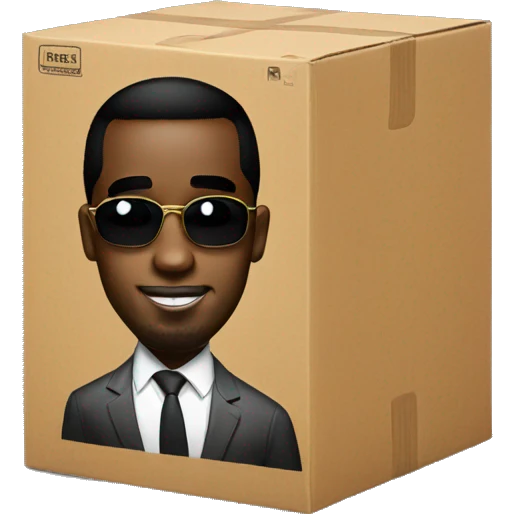p diddy stands holds box emoji