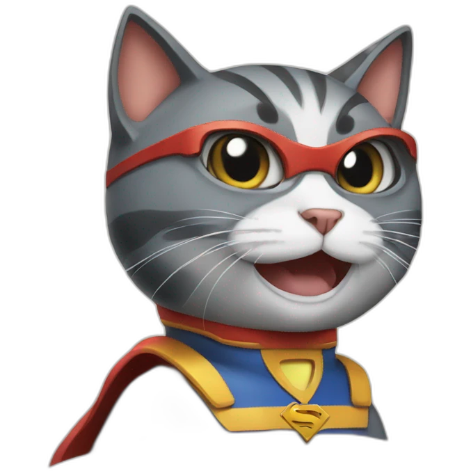 Cat super man emoji