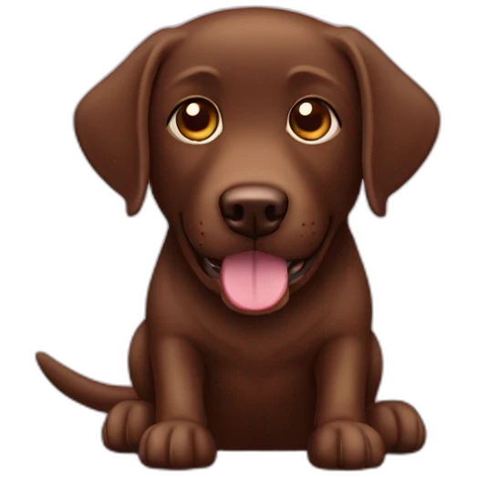 Labrador Retriver chocolate color playing videogames emoji
