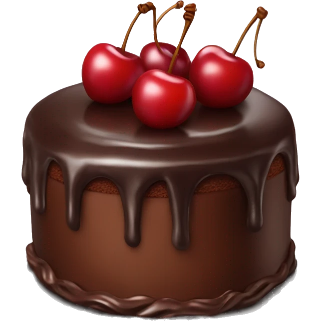 Creat a chocolate cake with cherry on top emoji