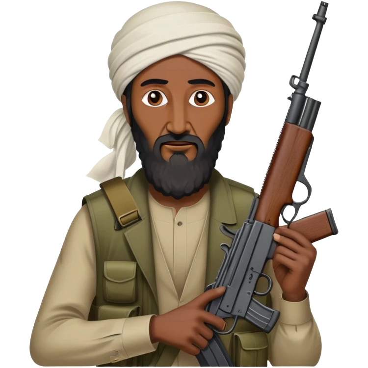 Osama bin laden with gun  emoji