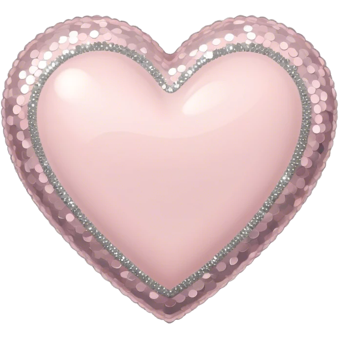 pale pink heart with silver sequins  emoji