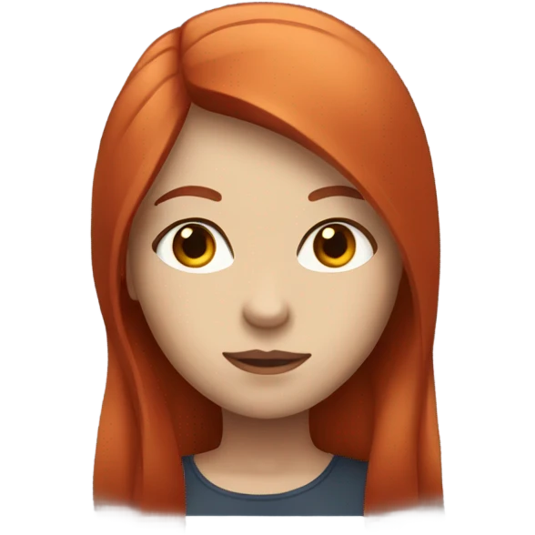 Girl with long straight red hair and blue eyes  emoji