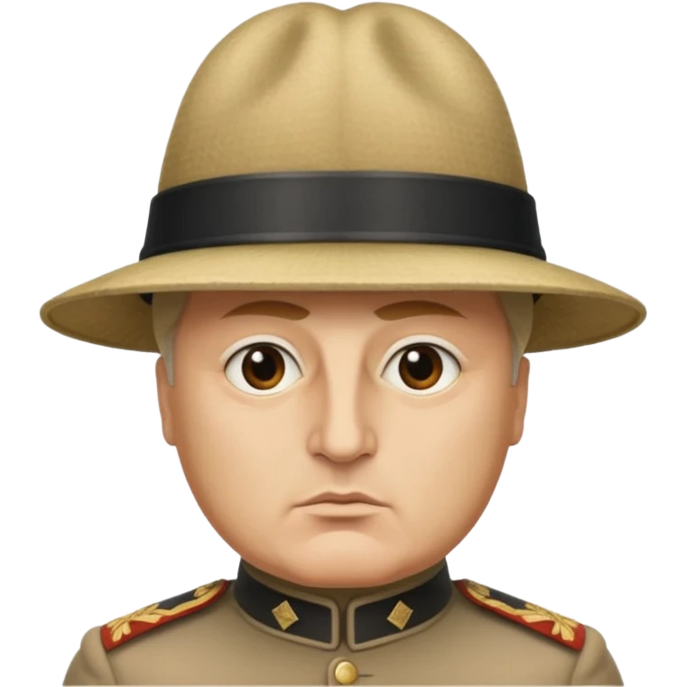 Mussolini com chapéu de penacho emoji