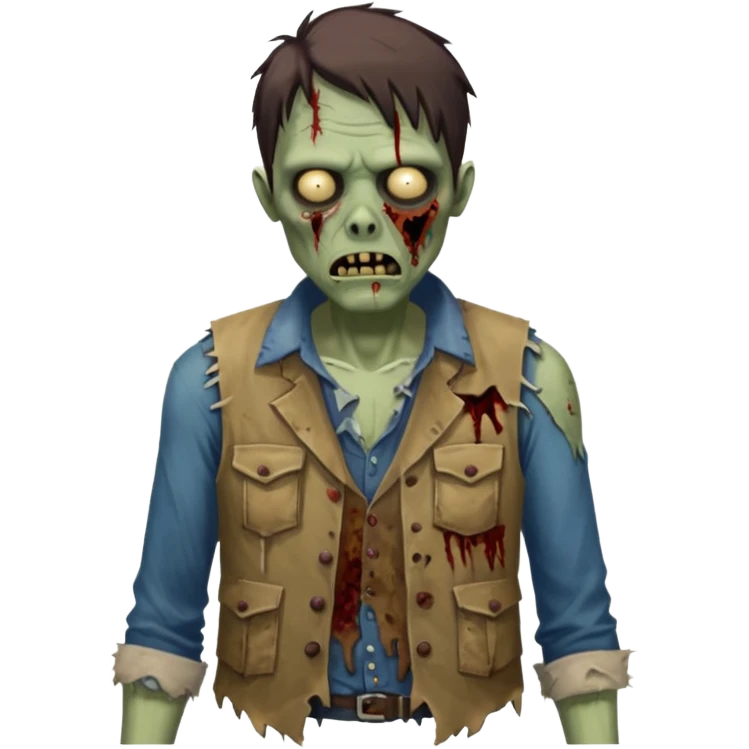 zombie in vest and shirt emoji