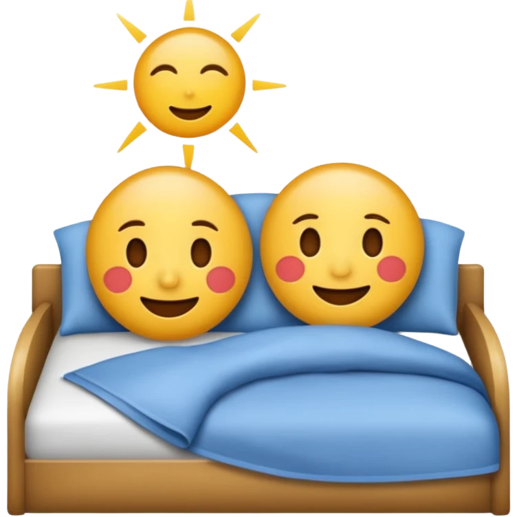 emoji showing both goodnight and goodmorning together, no text emoji