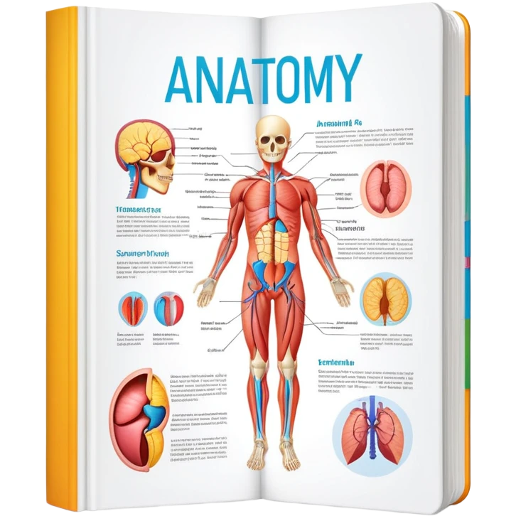 anatomy textbook with human body diagram on cover emoji