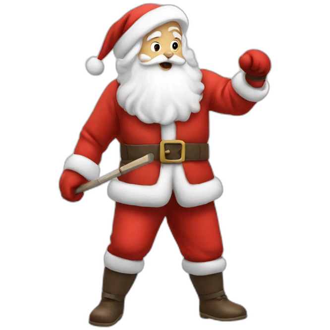 Father Christmas doing fencing emoji