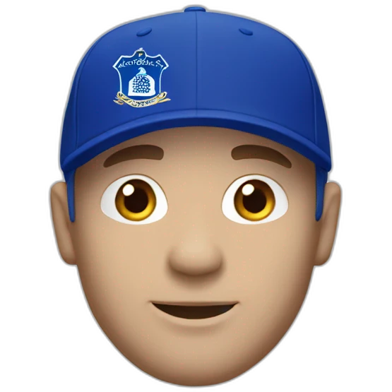 White Male Everton fan with Everton hat emoji