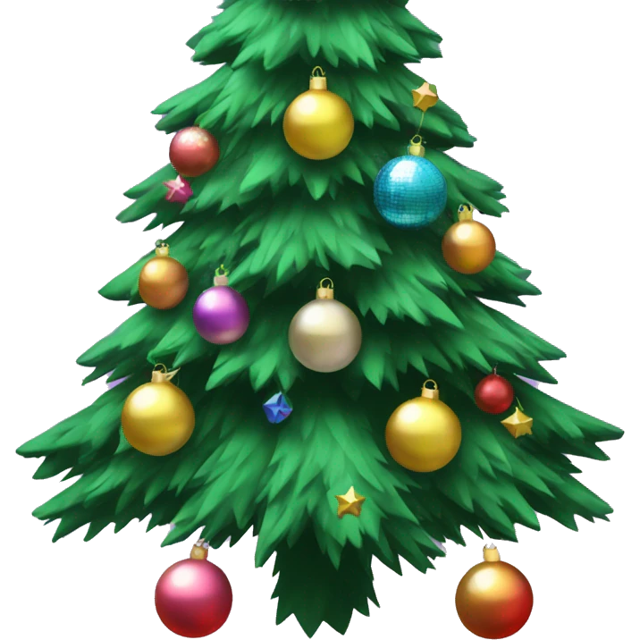 christmas tree with disco ball ornaments emoji