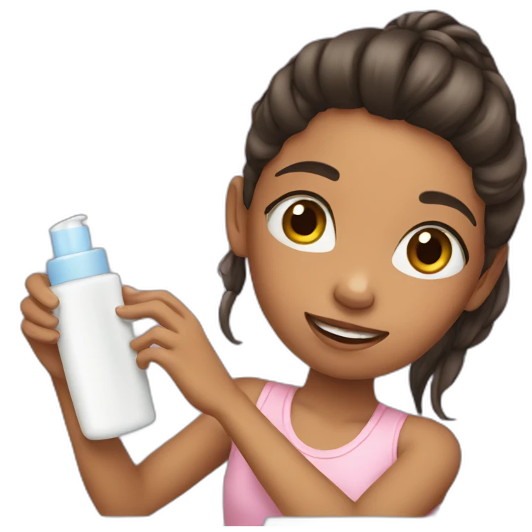 girl using lotion emoji