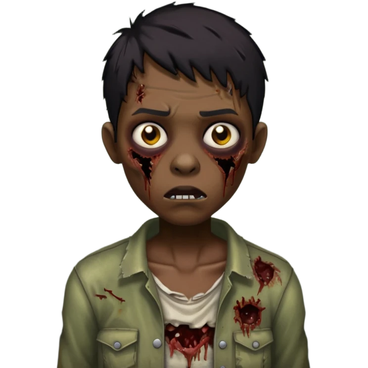 Uma zumbi de cabelo preto e curto emoji