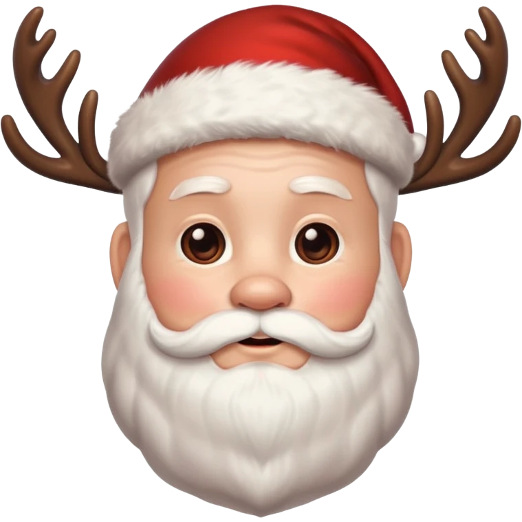 cute reindeer with santa emoji