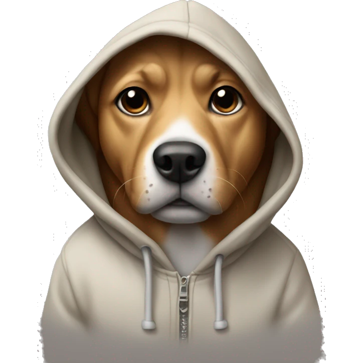 Dog wearing a hoodie emoji