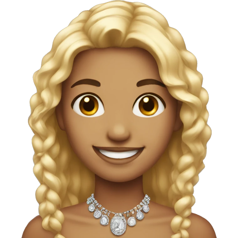 smiling girl with jewelry emoji