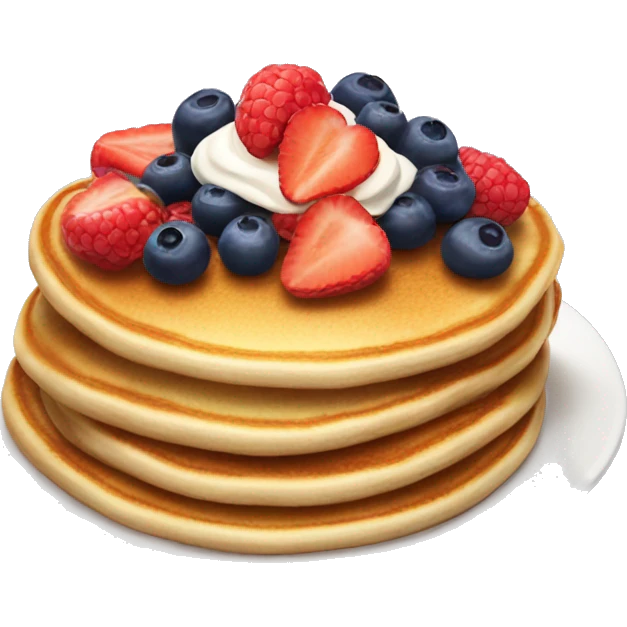Pancakes with cream and berries  emoji