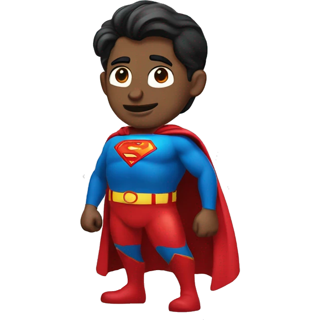 Superman tooting emoji