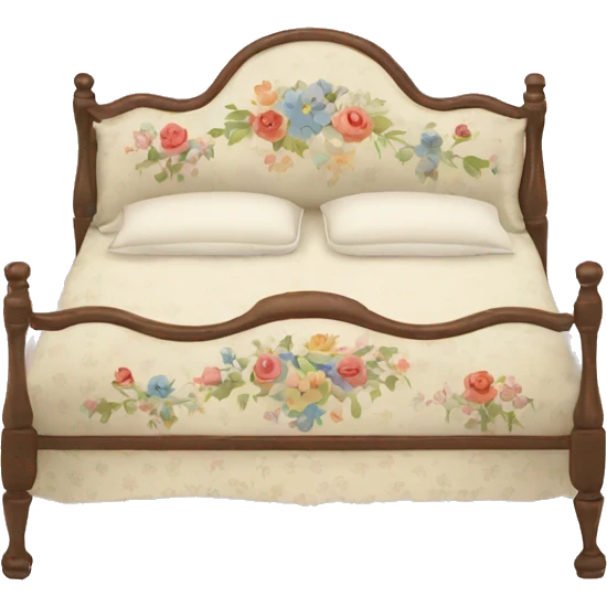 Vintage bed with flower design emoji