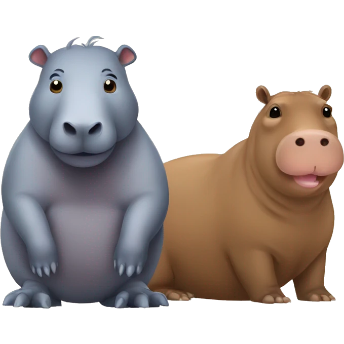 Capybara and Hippo emoji