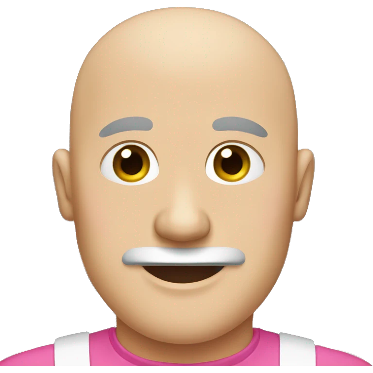 Bald man with a pink bow on his head emoji