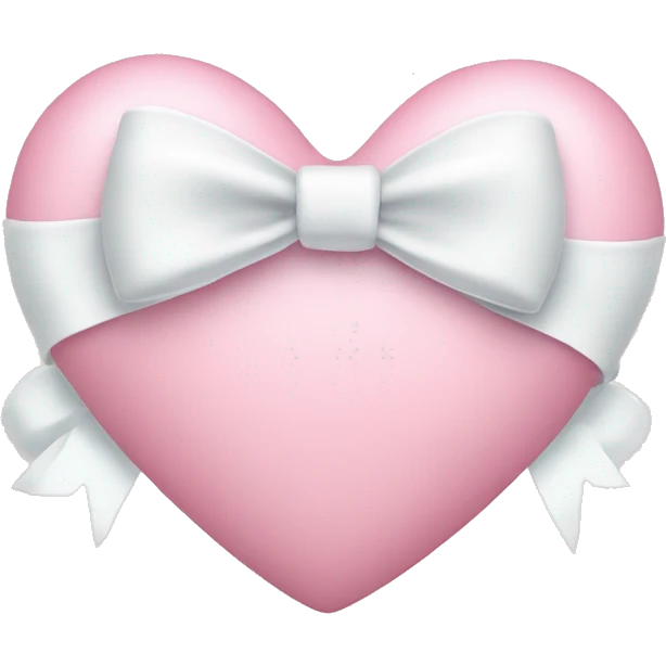 Pastel pink heart with white bow emoji