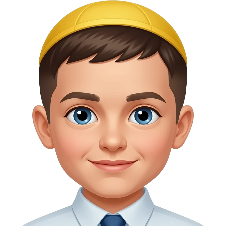 Upsherin hair Jewish boy with yamaka emoji
