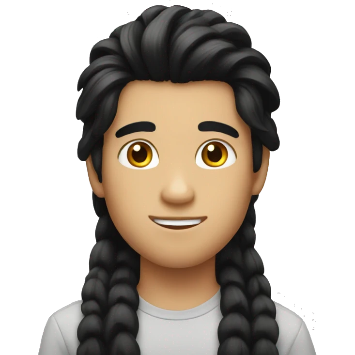 Long black hair boy emoji