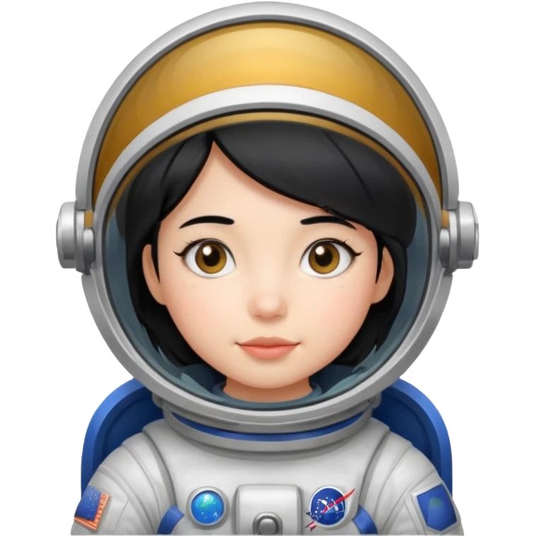 Astronaut girl kid with black hair emoji