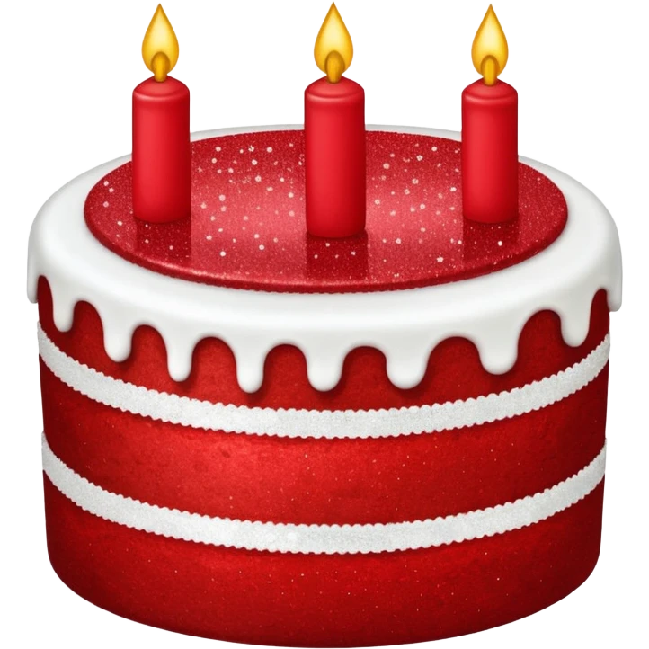 red glitter cake emoji