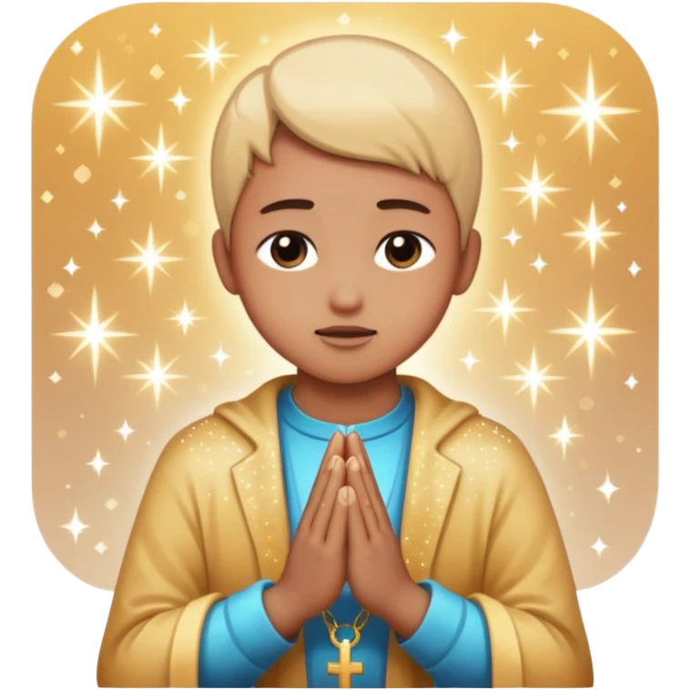 Praying with sparkles emoji