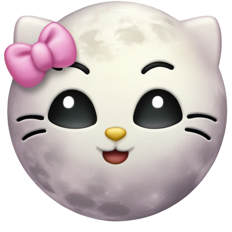 Hello Kitty kisss moon emoji