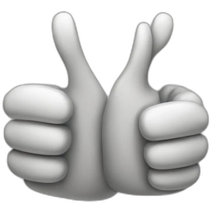 two thumbs up signs -big -flat emoji