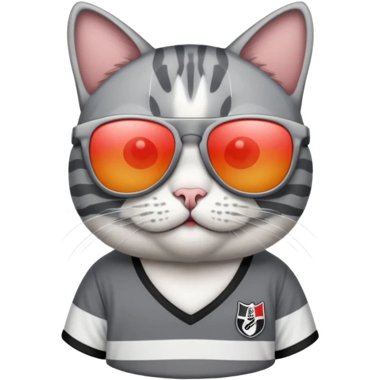 Güneş gözlüğü takan beşiktaş formalı gri beyaz kedidi emoji