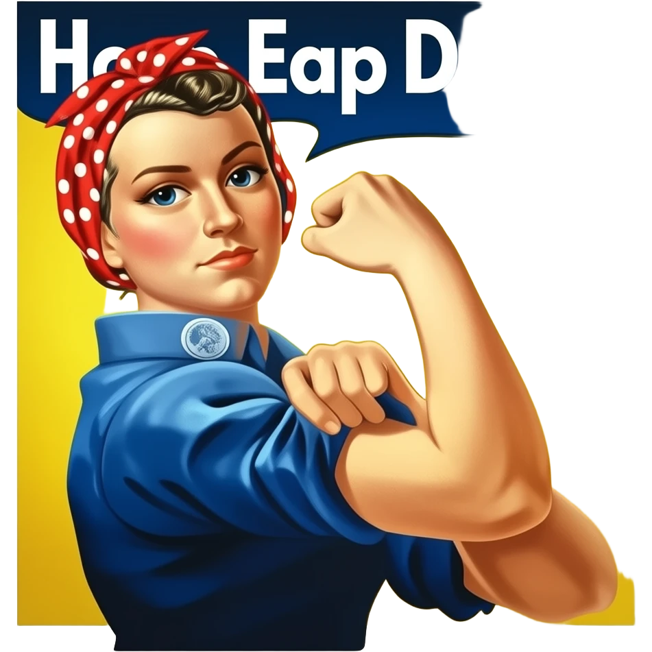 Rosie the riveter add banner emoji