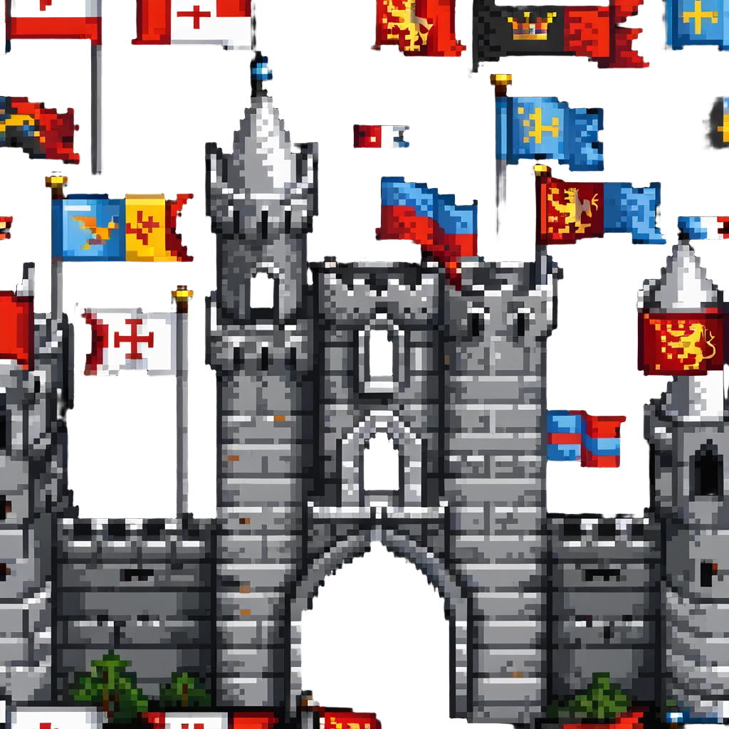 medieval castle with flags emoji