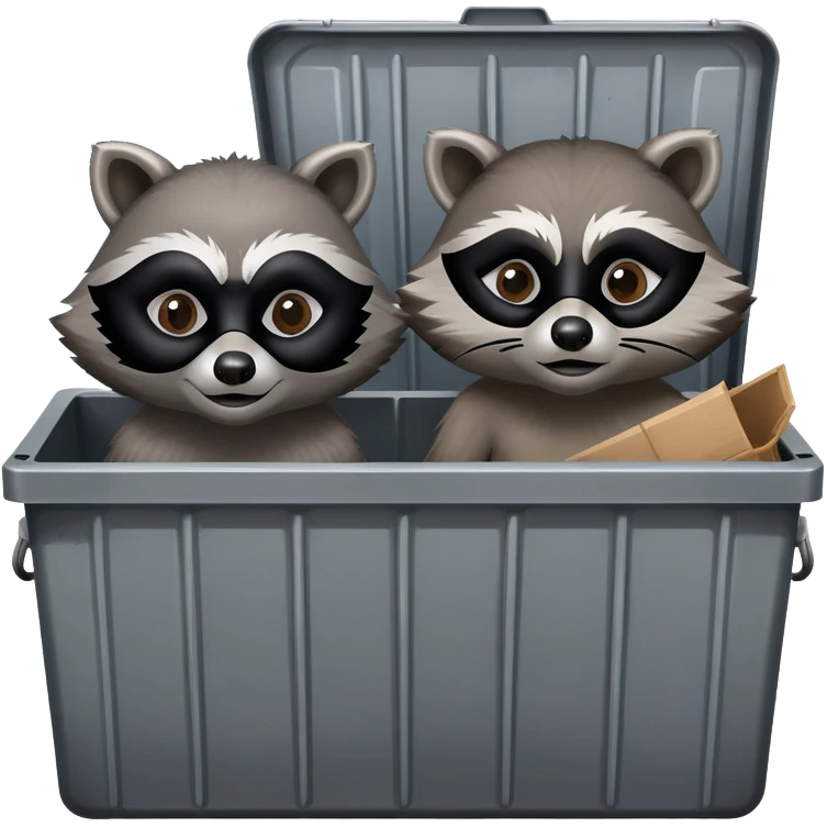 Raccoons in a dumpster emoji