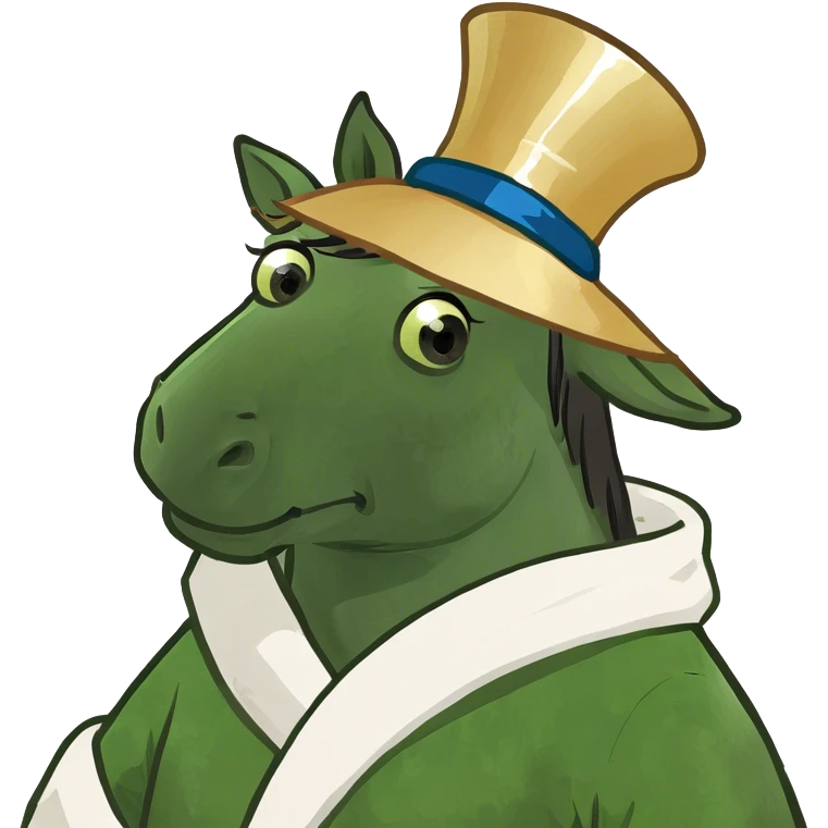 Horse wearing a robe emoji